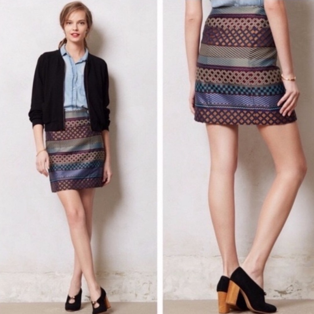 Anthropologie Maeve Audra Jacquard Skirt